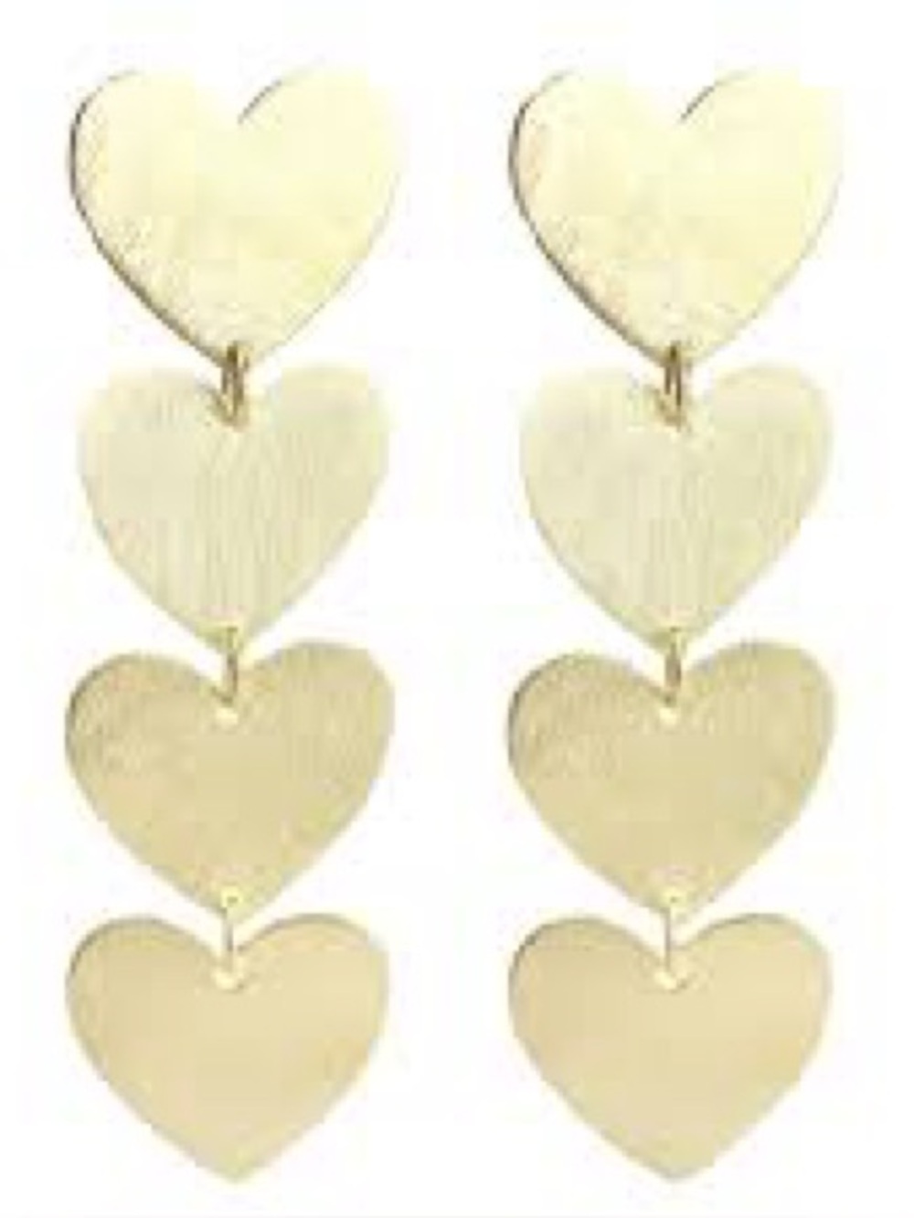 Chérie New York Gold Heart Cascade Drop Earrings - Gold